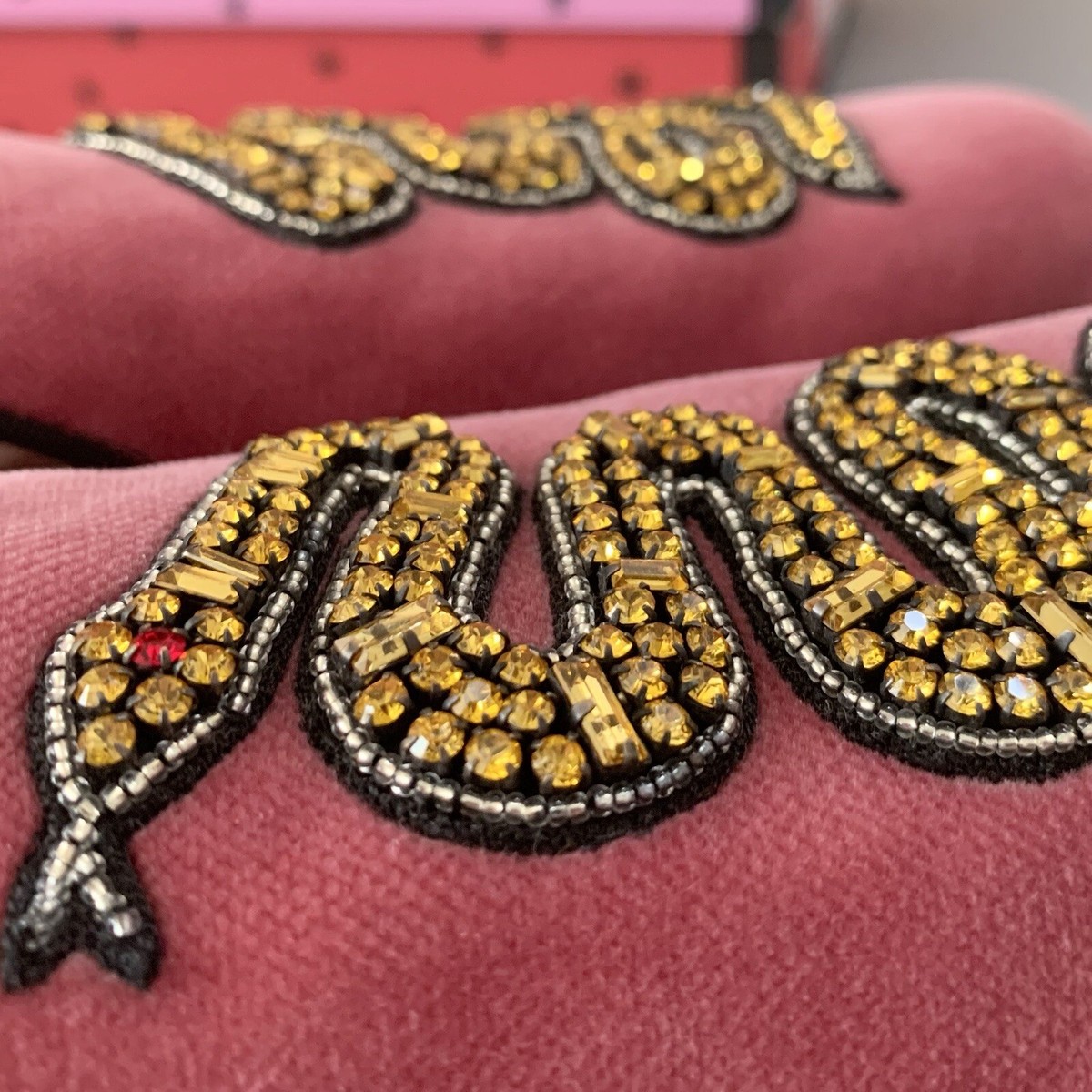 うめ吉様 グッチ ベルベットスリッパ Gucci Velvet Crystal