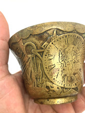 Rare ancien écuelle pigments peinture sceau parchemin altes siegel médiéval Old