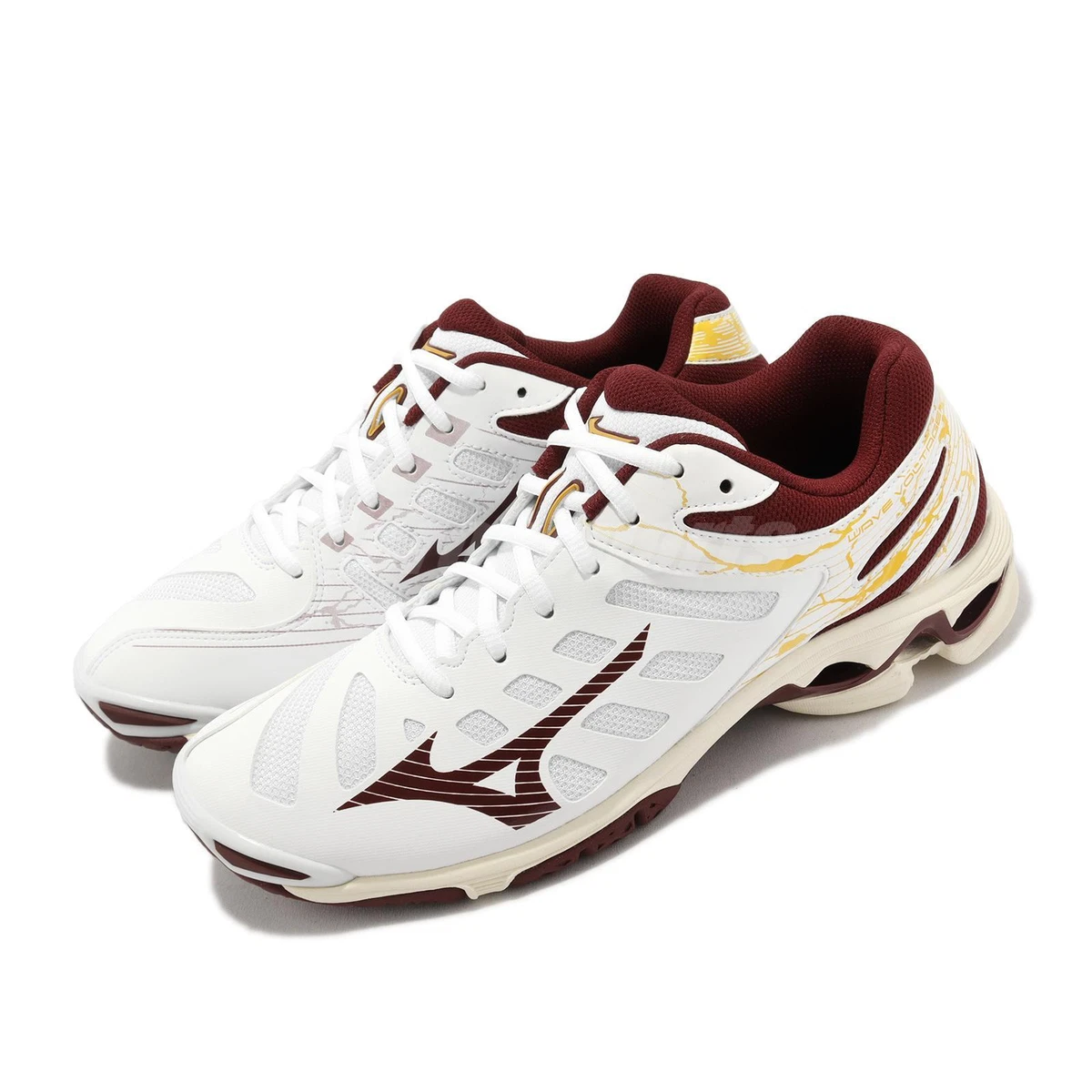 Mizuno Wave Voltage White Red Men Volleyball Sports Shoes Sneakers V1GA2160 45
