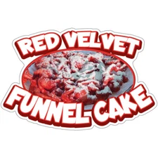 Red Velvet Funnel Cake Decal Concession Stand Food Truck Sticker