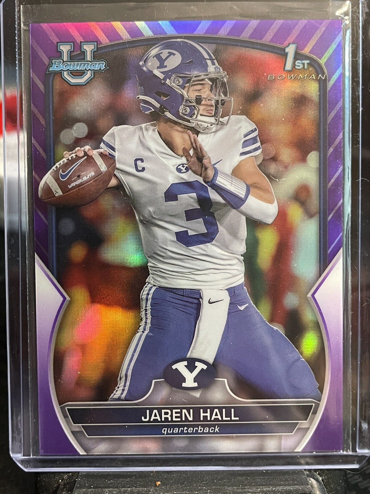 2022 Topps Bowman U Chrome Jaren Hall Bowman 1st Purple Refractor 354/399 85