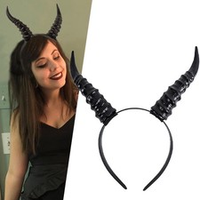 Gothic Devil Sheep Horn Headpiece Antelope Ram Costume Headband Halloween Cospla