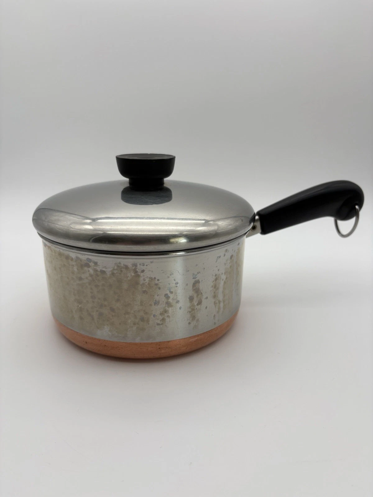 Vintage Revere Ware 1 1/2 qt Sauce Pan, Copper Bottom, Stainless Steel, Lid 92