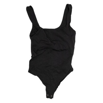 Good American Square Neckline Tank Top Bodysuit Black Size 2 | 26 in Chest