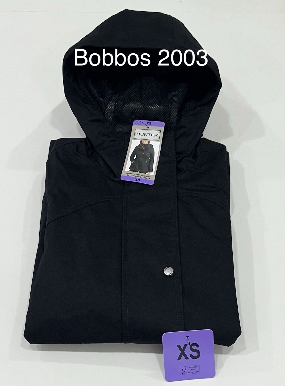 Hunter Women's Water-Resistant Cotton Smock Jacket, Black, Size XS