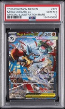 2025 POKEMON MEG EN-MEGA EVOLUTION #179 MEGA LUCARIO EX PSA 10