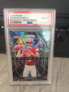 2024 Panini Prizm - Prizmatic Jayden Daniels #3 Green Prizm (RC) PSA Gem MT 10