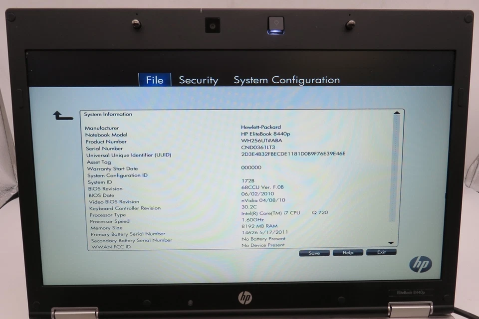 HP EliteBook 8440p-14"-i7-720@1.6GHz-8GB DDR3 RAM-240GB 2.5 SSD-NO OS *READ* - Image 3 of 4