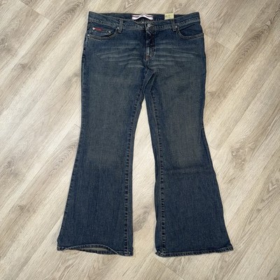 Lee Cooper Darkmyl Damen Schlag Jeans Blau Regular Straight W36 L29 Größe 18