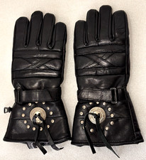 3M Thinsulate Black Leather Motorcycle Gloves  Size Medium  Studded Thermal