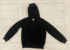 Justice Black Hoodie/Jacket/Coat Half Zip Fleece with Front Pocket Girls Size 10