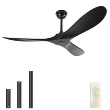 60'' Ceiling Fan No Light with Remote Control,Outdoor Ceiling Fan with DC Rev...