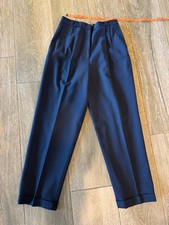 Talbots Petites Dark Navy lined wool/stretch pleated cuffed dress pants size 8P
