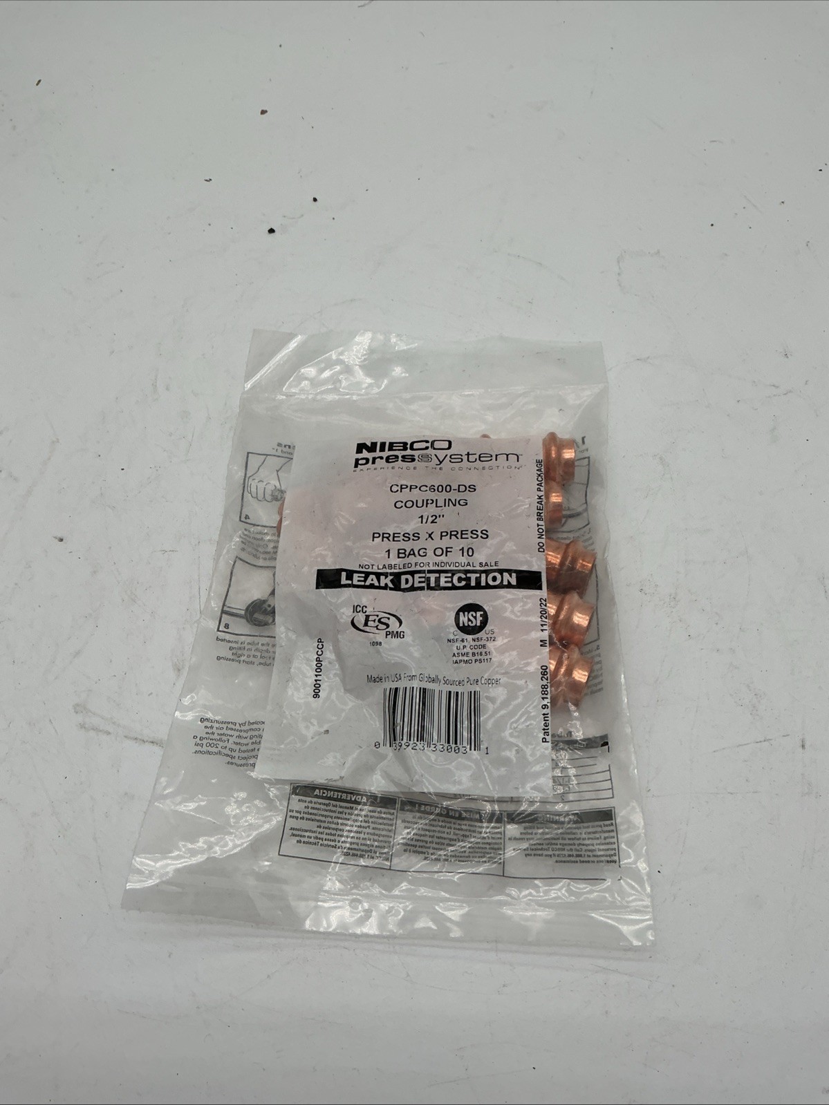 Bluefin Cppc600-ds 1/2” Press Copper Couplings