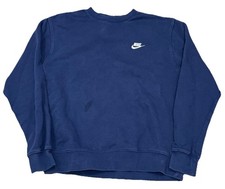 Nike Sportswear Club Fleece Sweatshirt Men  s Medium Navy Blue Crewneck Swoosh