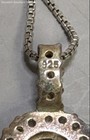 17" Silver Chain White Stone Halo Pendant Necklace — photo 6
