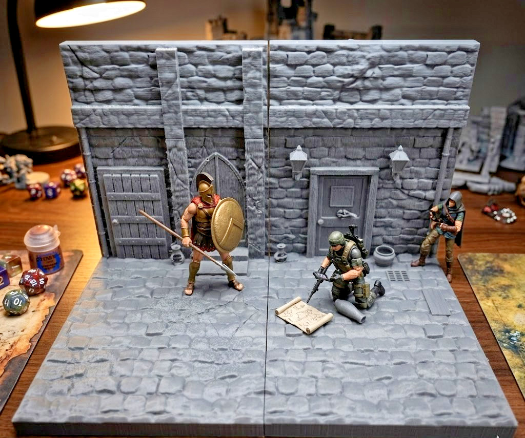 Diorama Set Medieval Fantasy Street Carnival 15.5 Inch