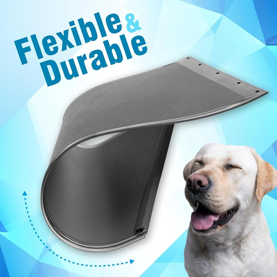 "Repuesto de puerta para mascotas solapa bidireccional suave duradero libre perro gato mascotas grandes 17"" x 10""" Foto 4 de 4