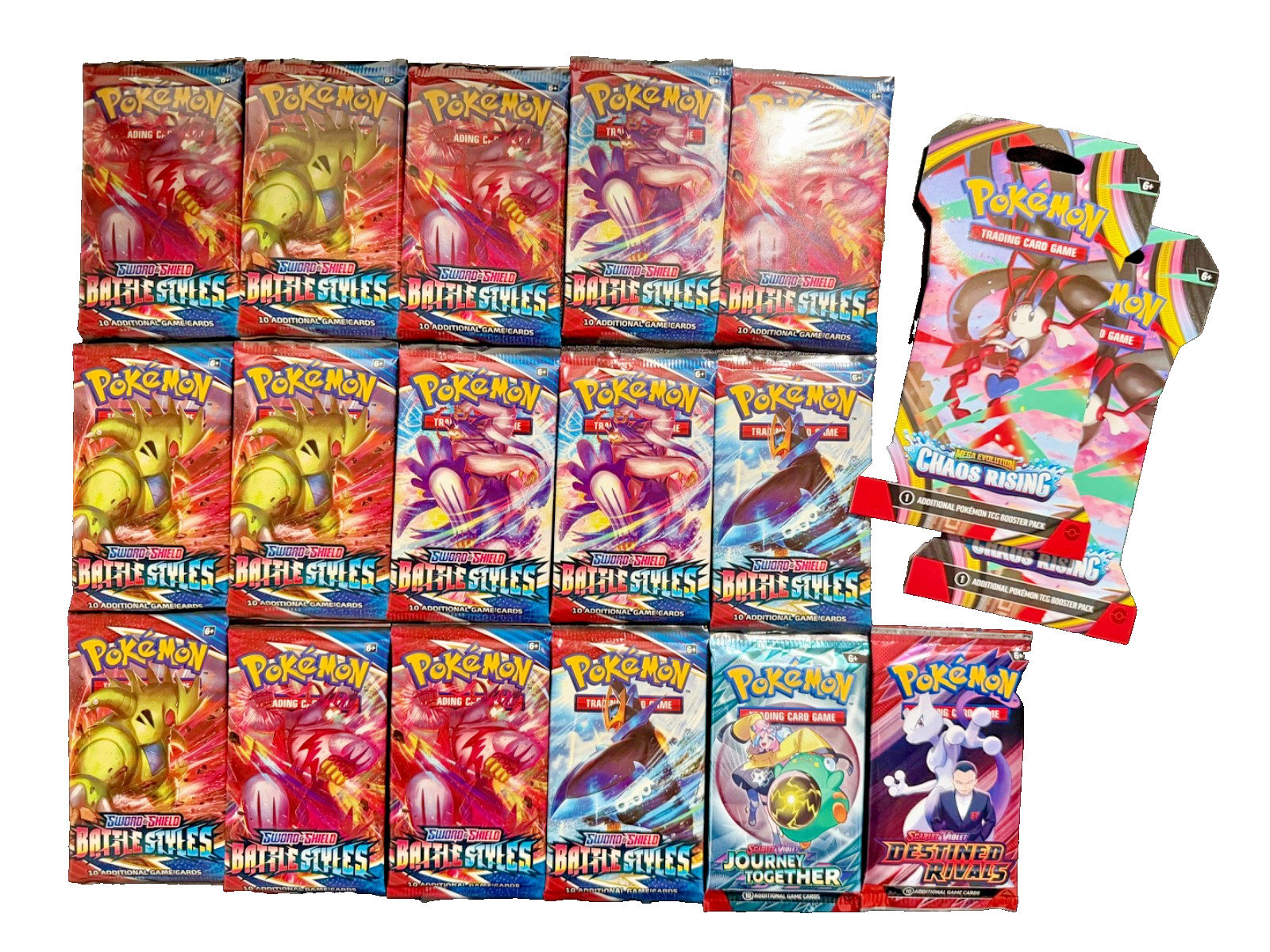 Pokemon Booster Variety Bundle - Battle Styles and More! - 18 Total Packs - New