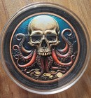  5oz - Kraken & Sunken Treasure Pirate Theme Colorized Copper in Clear Case — photo 1