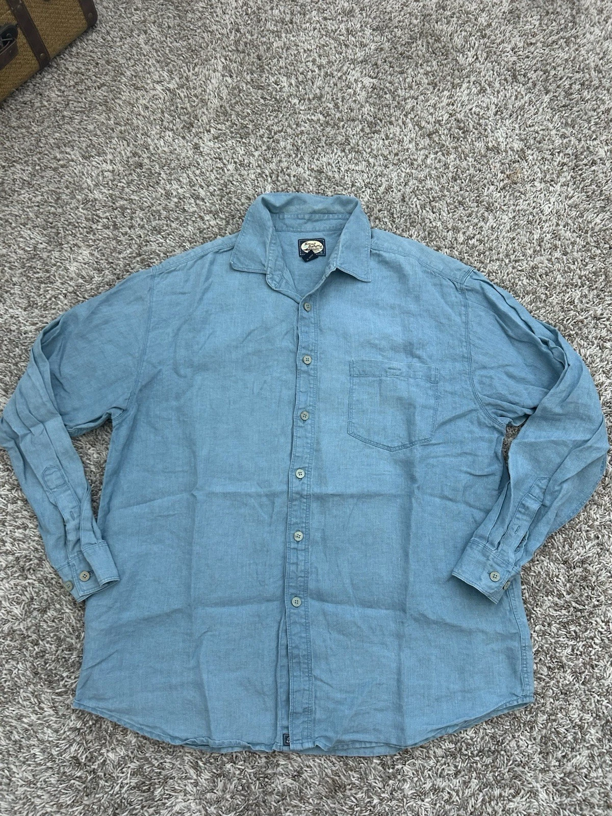 Tommy Bahama Long Sleeve Button Up Shirt 100% Linen Mens Medium Blue Beach
Opens in a new window or
