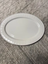 Country  Living Oval White Serving Platter  16" X 12" Dishwasher Safe