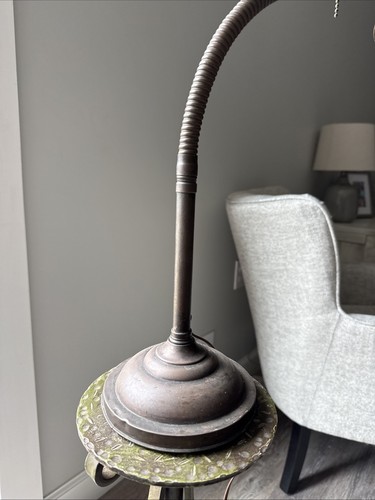 Antique Industrial FARIES Goose Neck Bench Lamp Base Marked Faries WORKS!! - Picture 2 of 24