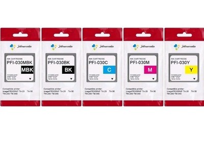 5-Pack PFI-030 Pigment Ink Tank Kit Replacement for Canon PFI-030 Ink Cartridges