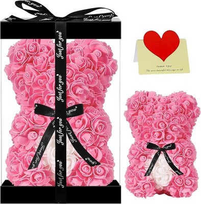 Oso de rosas Oso de flores Perfecto para aniversarios Caja de regalo incluida US