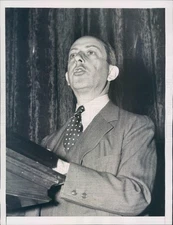 1937 Press Photo NYC Dr Leo Wolman of Columbia Univ Labor Expert - ner33097