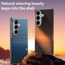 Slim Carbon Fiber Magnetic Leather+PC+Metal Case for Samsung Galaxy Z Fold 6/7