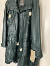 Woodland Leather Coat Green Size 22