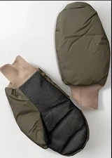 NWT Eddie Bauer Snowline Ski Mitts L Goose Down Vintage w/ Original Bag Taupe