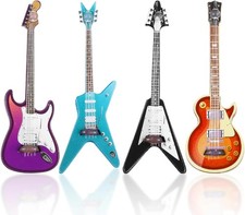 4Pcs Mini Guitar Set, Miniature Electric  Bass Ornament, 1:12...