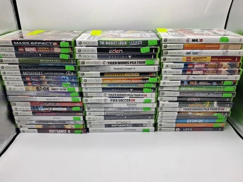 54 Video Game Lot Xbox 360 Lego Marvel Super Heroes Tiger Dedtiny Brink Fifa