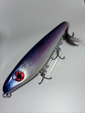 Handmade 7”in. 3oz. Topwater Walking Glider Surface Lure , Purple Trout.