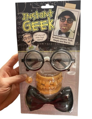 The Ultimate Geek Costume Accessory Kit - Dork Glasses, Teeth, Bow Tie & Pimple - Picture 2 of 7