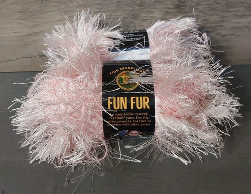 Lion Brand Fun Fur Soft Pink Eyelash Yarn 2 Skeins 64 Yards 1.75oz - Picture 1 of 3