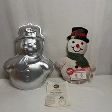 New! Vintage Wilton Merry Snowman & More 1989 Cake Pan #2105-803 W/Instructions!
