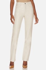 Good American Women's Ivory Better Than Leather Good Icon Pants Trousers Size 6