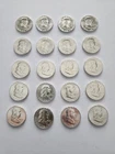 1963D Franklin Half Dollars Brilliant Uncirculated - Roll of 20 - 90 % Silver
