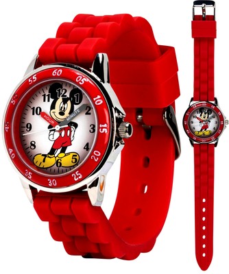 Disney Kids' MK1239 Time Teacher Mickey Mouse Watch with Red