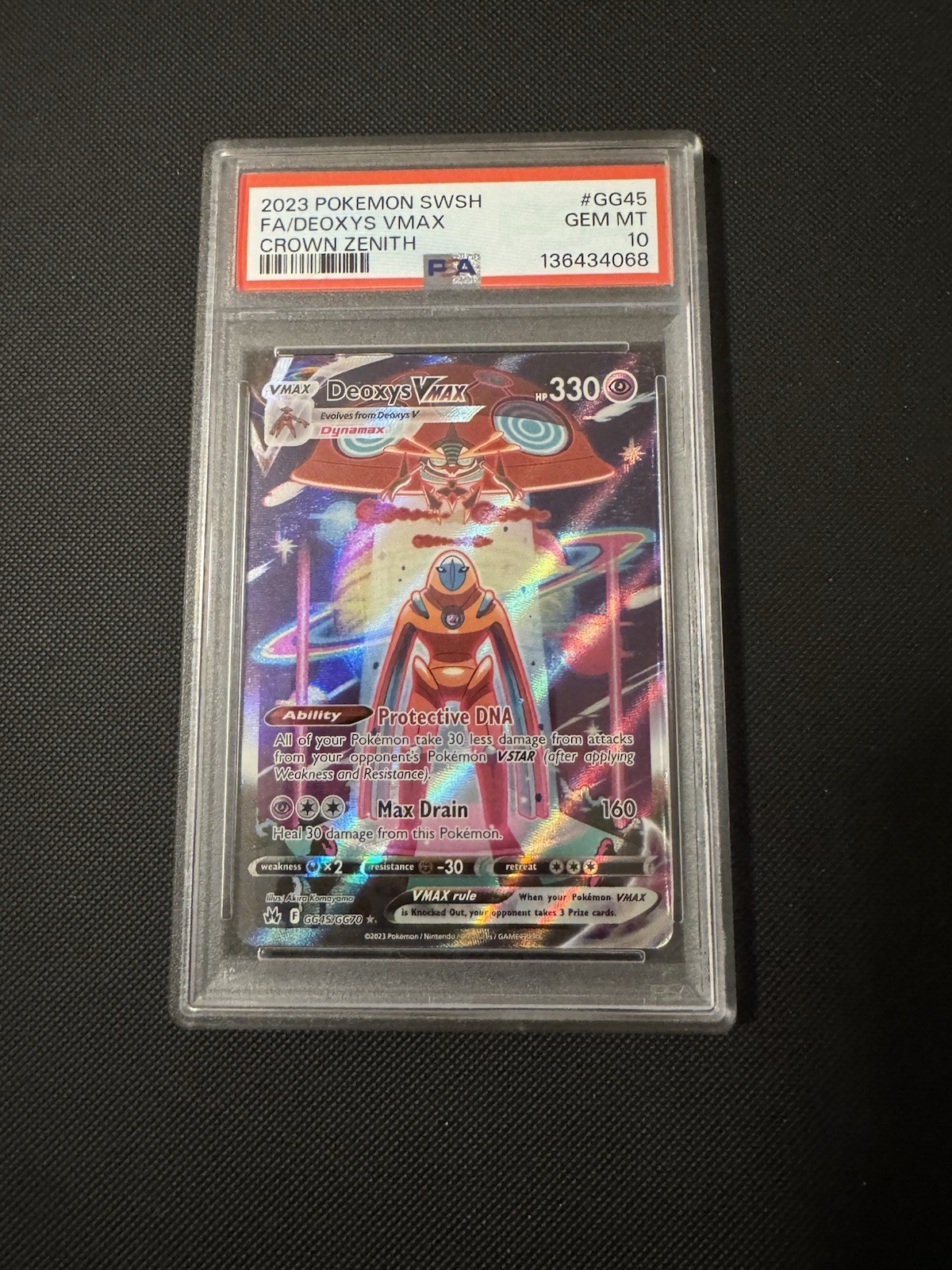 Pokemon 2023 Crown Zenith Galarian Gallery Deoxys VMAX GG45/GG70 PSA 10