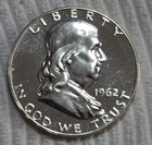 1962 P Ben Franklin Proof Silver Half Dollar. Estimated Uncirculated 65. A0845