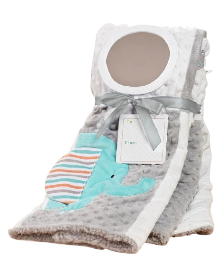 Patch & Play Activity Blanket Teether Mirror Textured Super Soft Grey Teal Blue