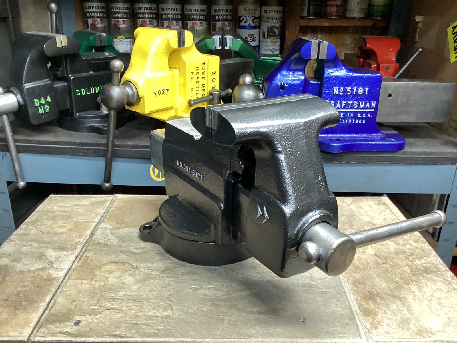 RESTORED VINTAGE CRAFTSMAN BENCH VISE 5 In JAWS 38 Lbs eBay