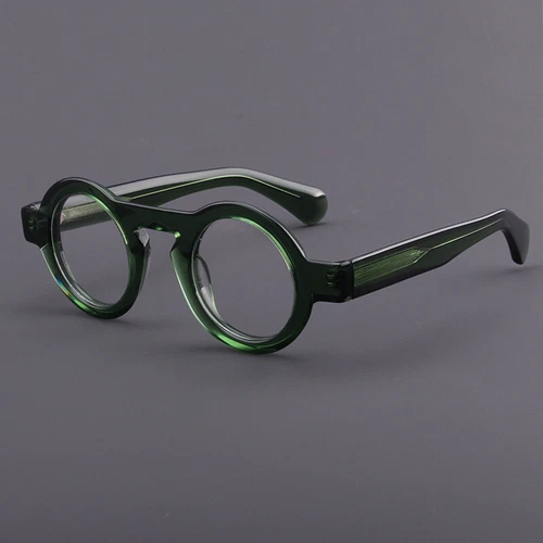 NUEVO Marco de gafas retro redondas marca de lujo hechas a mano de acetato para hombres mujeres - Imagen 4 de 21