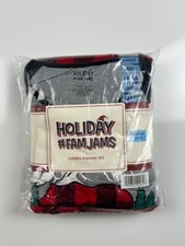 NEW-Holiday FamJams Kid's Ladies Pajama Set- Fleece Pants  Long Sleeves L 14-16
