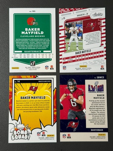 Lot of 4 Baker Mayfield - Yellow / Bomb Squad / Blue Absolute / Super Bowl - Picture 2 of 2