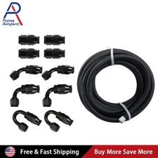 6AN-8AN-10AN Nylon Braided PTFE Fuel Line Kit 10FT /20FT W/10 Fitting Hose Kit